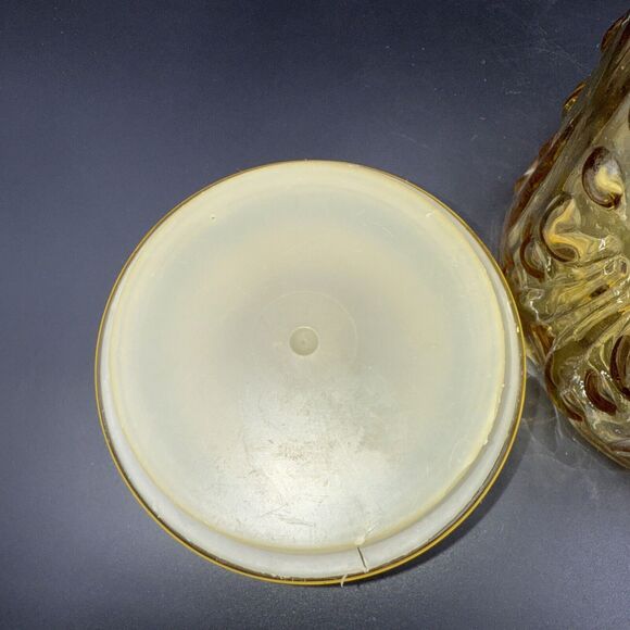 L E Smith Amber Atterbury Scroll Glass Canister Cookie Apothecary Jar 9" 1970s - Picture 11 of 14